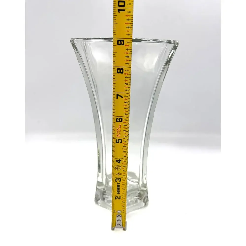 Vintage Hoosier Glass Six Panel Hexagon Clear Tulip Vase 9